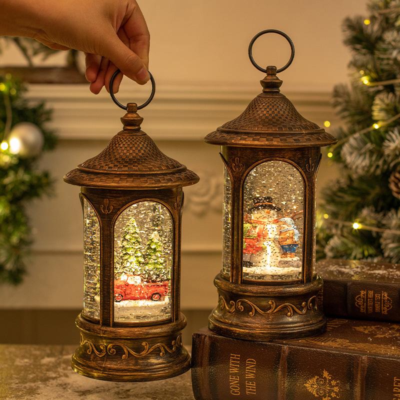 Christmas Decorations Snowflake LDE Light Music Box Glowing Snowman Wind Lantern Christmas Scene Arrangement