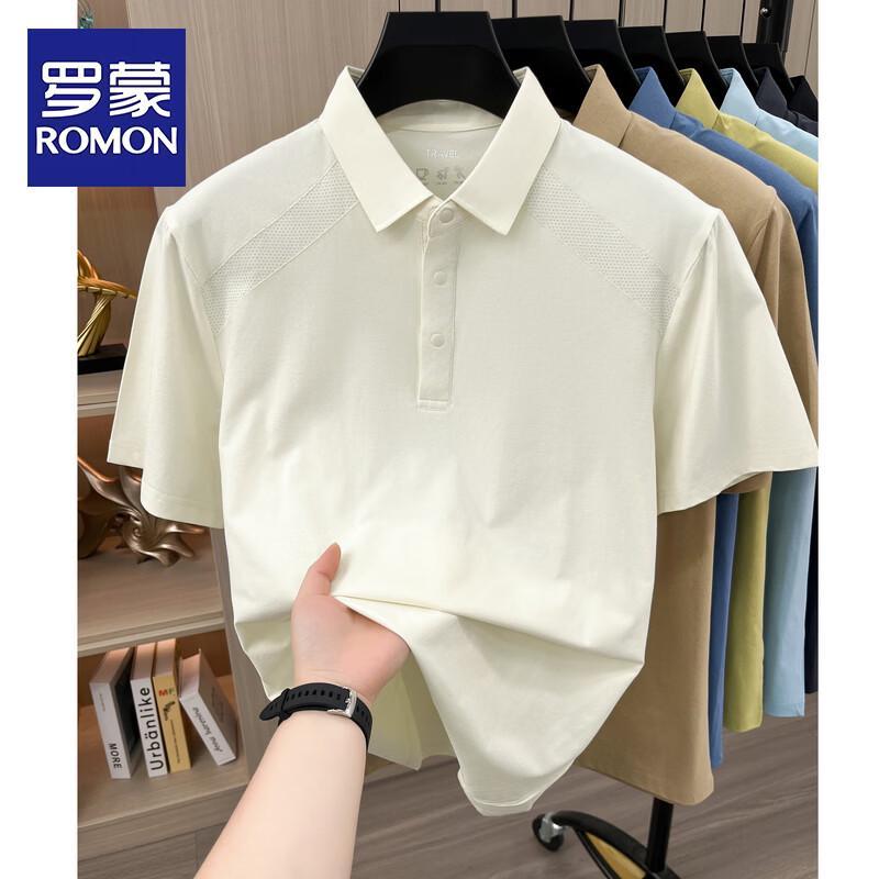 ROMON Men s Casual Lapel Short Sleeve T-Shirt 3XL