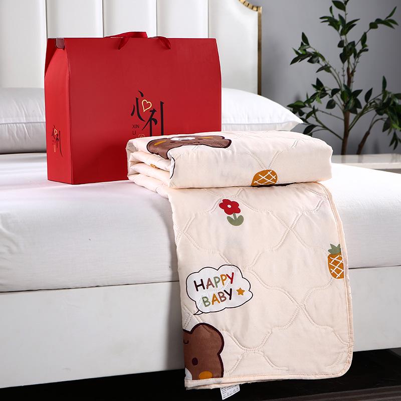Summer Cool Gift Quilt Set: Washable Cotton Comforter & Thin Quilt