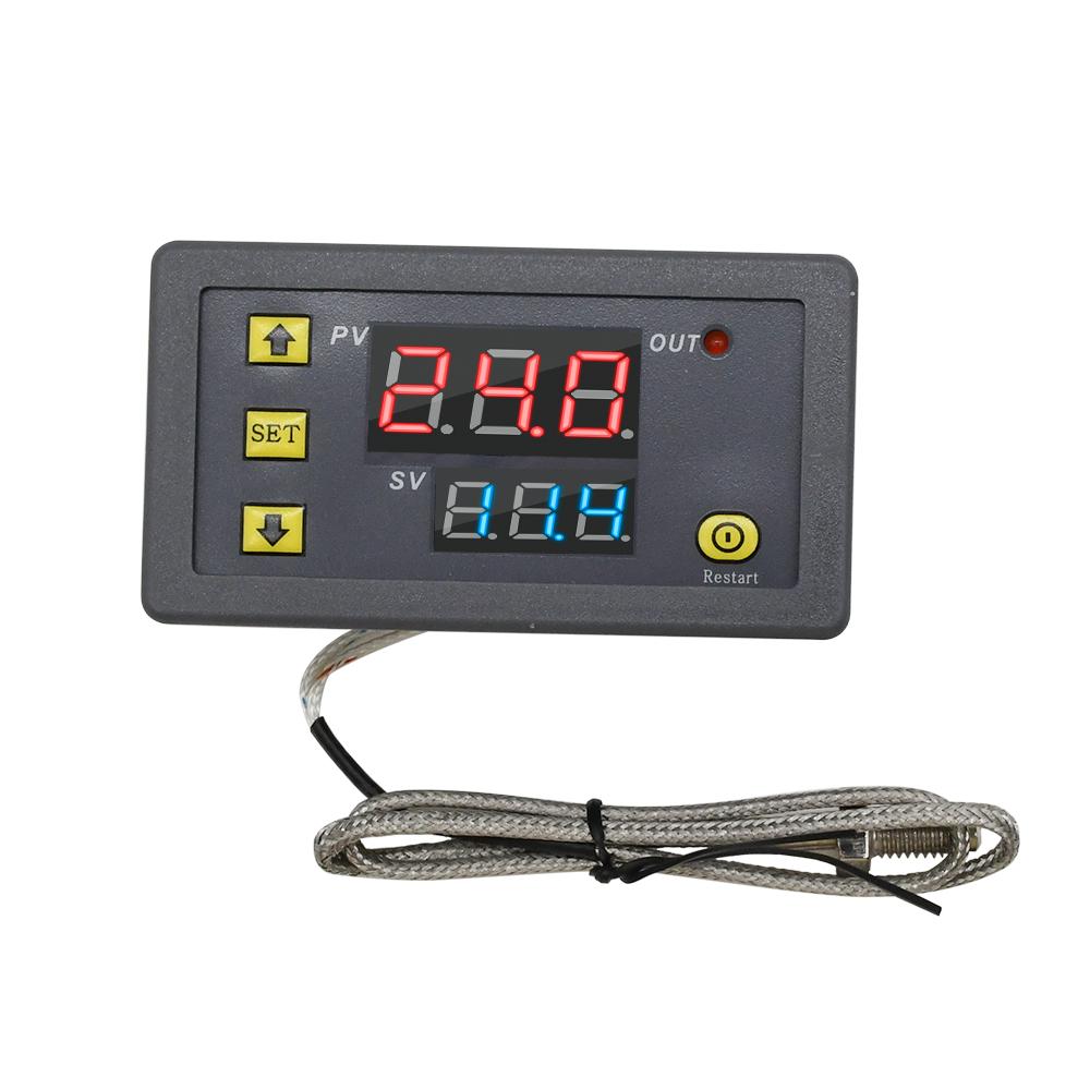 W3230 DC12V 24V AC110-220V K-Type Thermocouple Digital Thermostat -60°C~ 500°C LED Display Thermostat AC110-220V