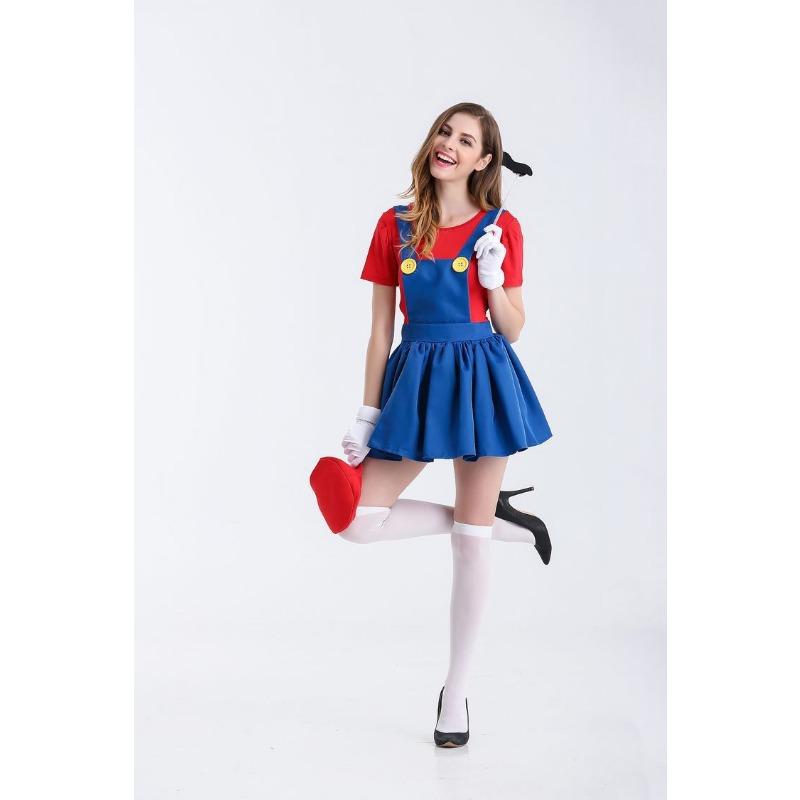 Halloween Costume Ario Mario Anime Game Uniform Cosplay Super Marie Skirt