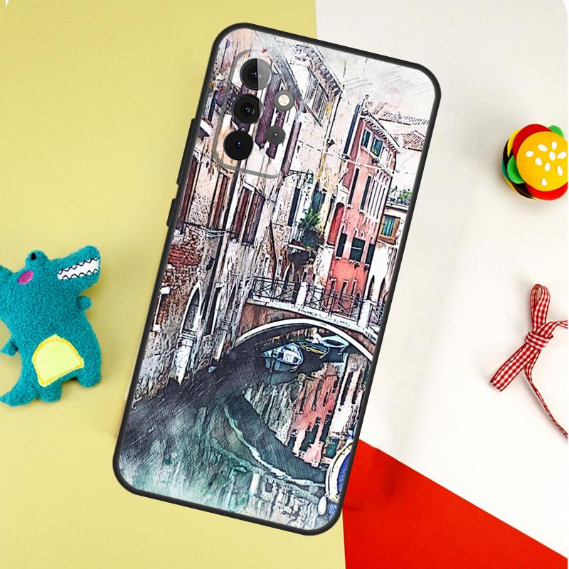 Travel italy Street Venice For Samsung Galaxy A22 A32 A52 A54 A34 A14 A55 A35 A15 A53 A33 A13 A05 A06 A16 Phone Case