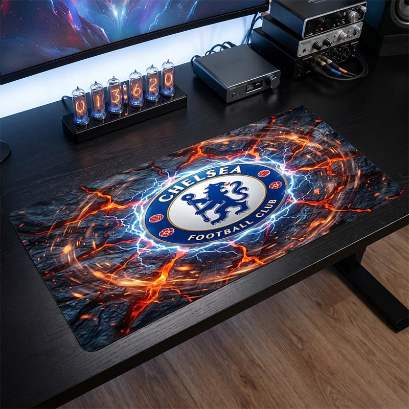 Tappetino per Mouse Grande Stampato Chelsea FC, Tappetino da Scrivania Gaming Morbido in Gomma Antiscivolo per Decorazione Ufficio Laptop Computer
