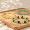 Healing Gemstone Wristband 3 Pcs Natural Bracelet, 8MM Round Beads Faux Crystal Jewelry for Meditation Stretch Handmade Spiritual Gift Women