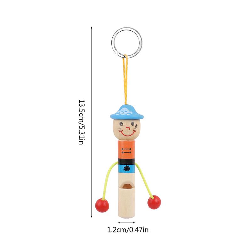 12Pcs Wooden Pirate Whistles Musical Instrument Toy for Kids Birthday Party Favors Baby Shower Gift Halloween Pinata Fillers