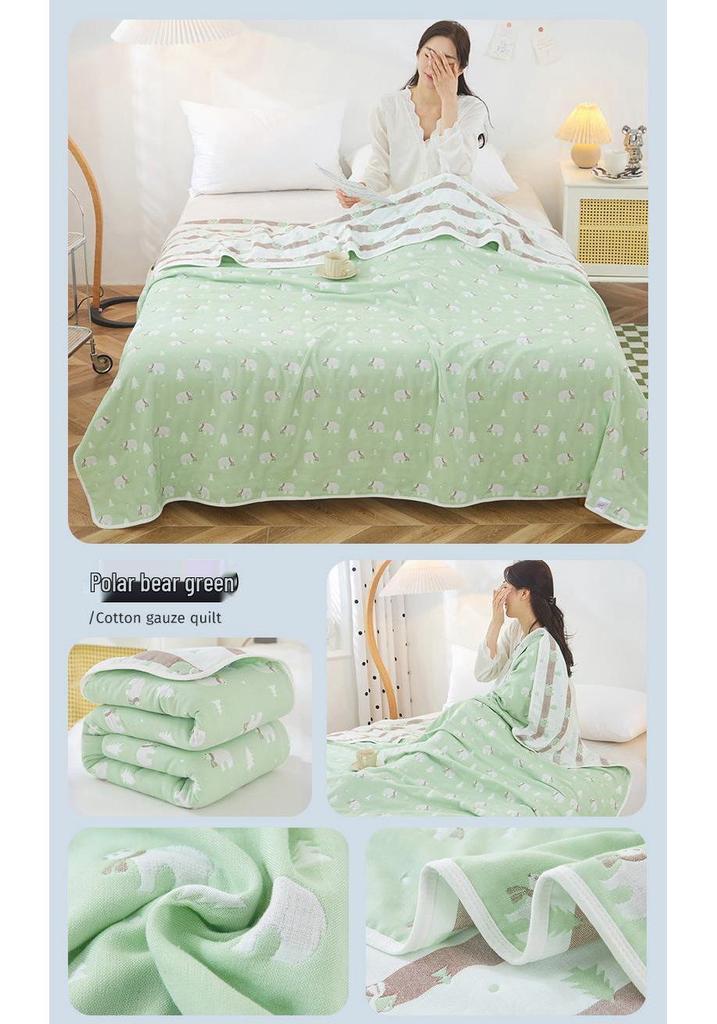 Pure Cotton 6-Layer Gauze Summer Quilt for Children - Thin, Breathable Baby Blanket