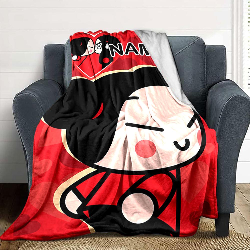 Customizable PUCCA1 Throw Blanket – Personalized Name, All-Season Cozy Snug Blanket, Machine Washable, Personalized Blanket