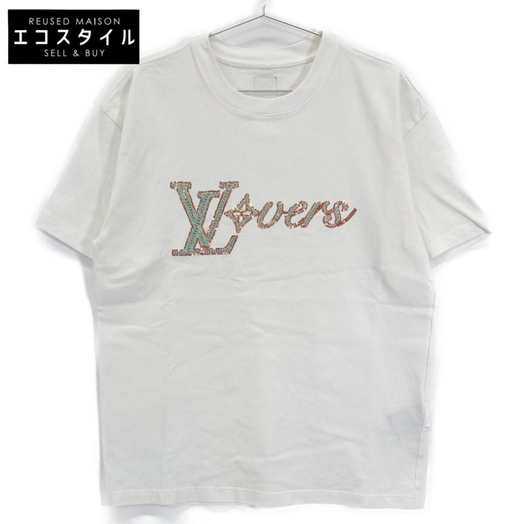 Louis Vuitton 2012 HRY29W LVLovers Embroidered T-shirt Tops M whiteUsed