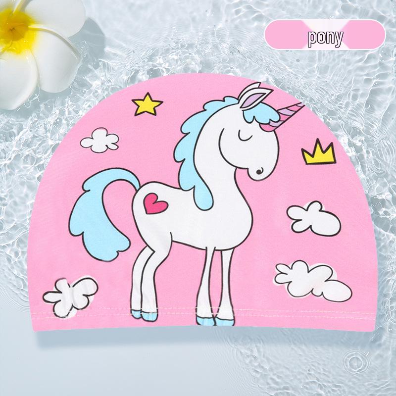 Waterproof Cartoon Swim Cap with Ear Protection for Adults - Unisex, Comfortable Fit