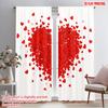 2pcs,2D Plane Printing Light Filtering Curtains Red Heart Explosion Versatile Durable Polyester (without Rod) All Seasons Use