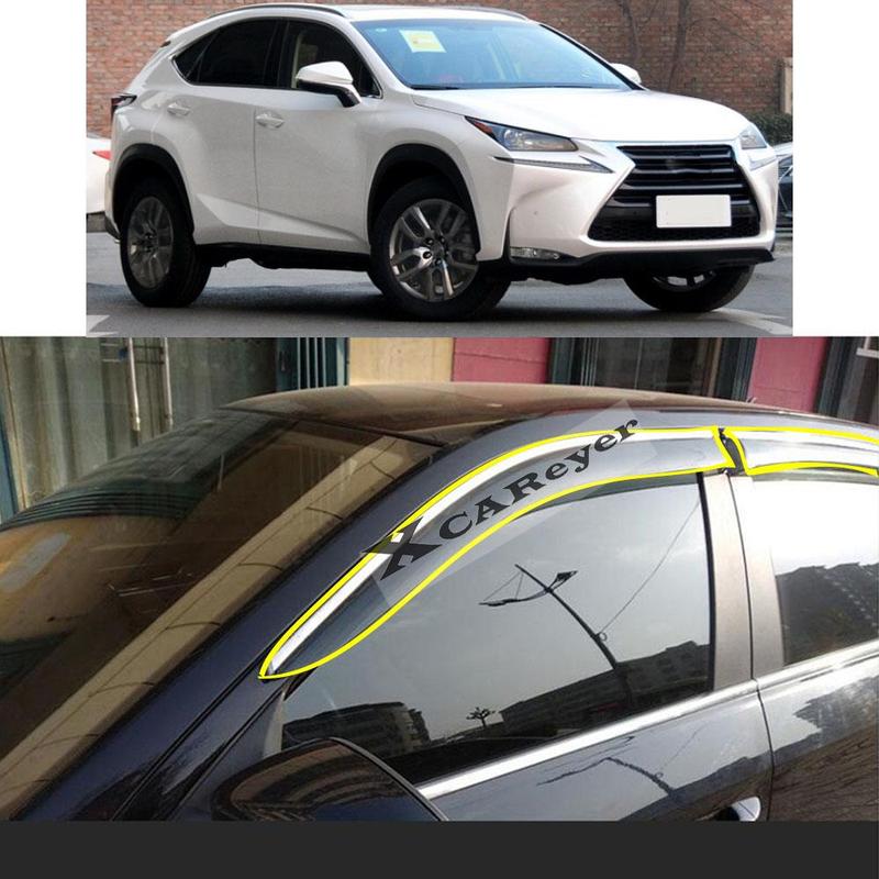 For Lexus NX200T NX300H NX 2010 2011 2012 2013 2014 2015 Car Styling Sticker Plastic Window Glass Wind Visor Rain/Sun Guard Vent