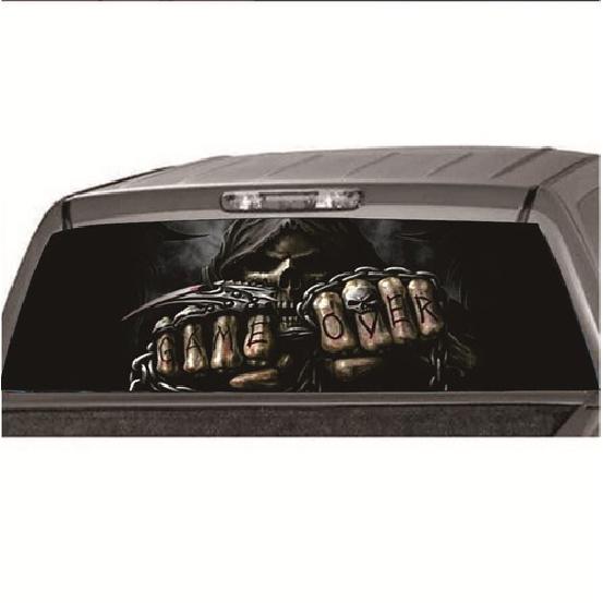 Car Offroad Truck SUV Rear Windshield Skull Graphic Vinyl Cool Sticker 165x56cm