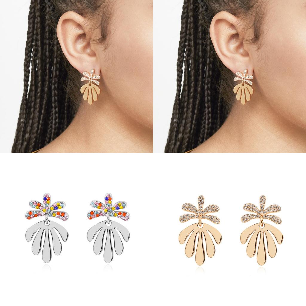 Sophisticated Leaf Earrings European American Style Alloy Studs Perfect For Any Occasion
