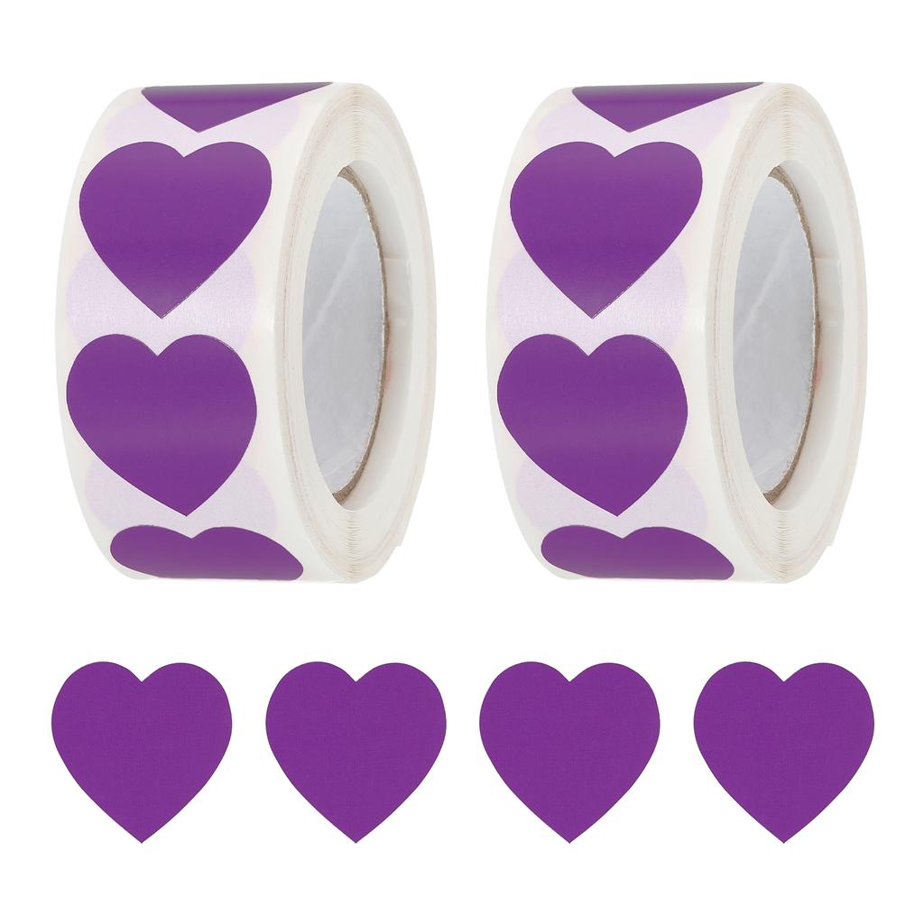 500/1000Pcs Heart Shaped Sticker 1Inch Self-Adhesive Love Label Heart Decorations Stickers for Envelope Valentine Day Wedding