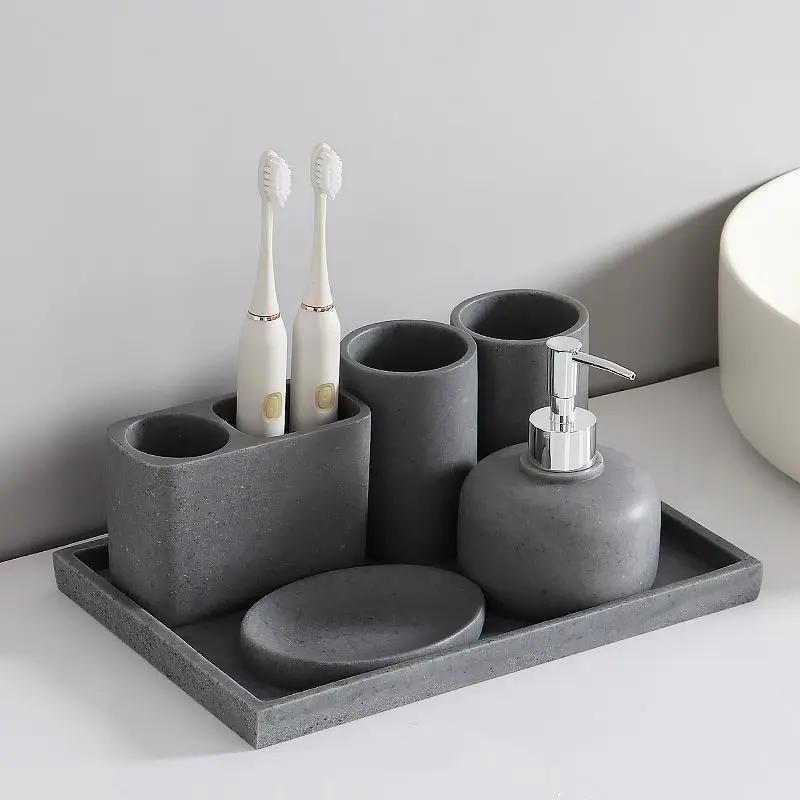Nordic Ins Bathroom Toiletry Set Household Lotion Bottle Mouthwash Cup Toothbrush Holder Soap Dish Ceramic Soap Dispenser Modern
