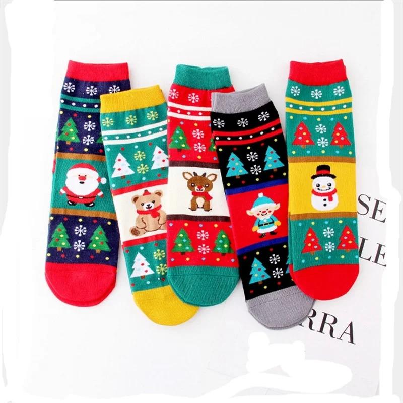 Winter Autumn Women Cotton Cartoon Pattern Socks Female Girl Cute Warm Funny Socks Christmas Gifts