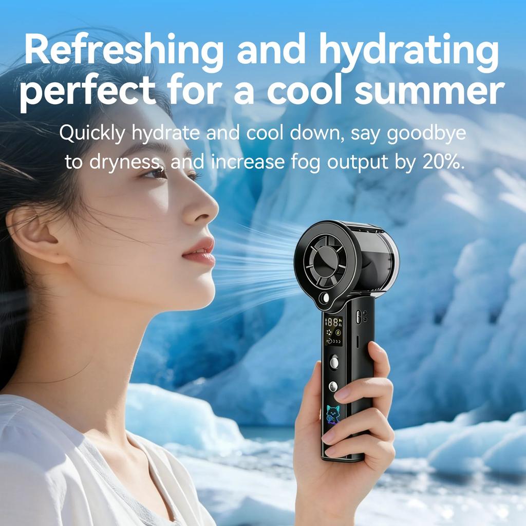 3000mAh High-speed Handheld Electric Fan Semiconductor Refrigeration Fan USB Rechargeable Water Replenishing Spray Fan Outdoor