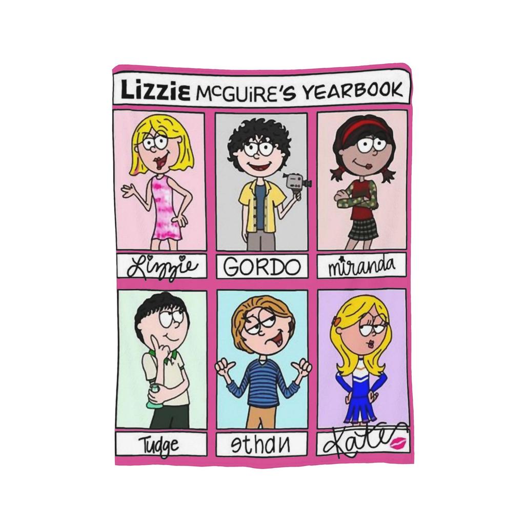 Lizzie McGuire Vintage Cartoon Gestrickte Decken Samt Super Weiche Überwurfdecke für Bett Schlafzimmer Steppdecke