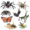 Wild Insect Model Toys: Poisonous Spider, Caterpillar, Butterfly, Mantis, Grasshopper, Dragonfly, Wasp Ornaments