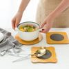 Fine Workmanship Wooden Heat Pad With Anti-Slip Mat Round Square Coasters Waterproof Anti-Slip Pot Holder Kitchen Kitchenware