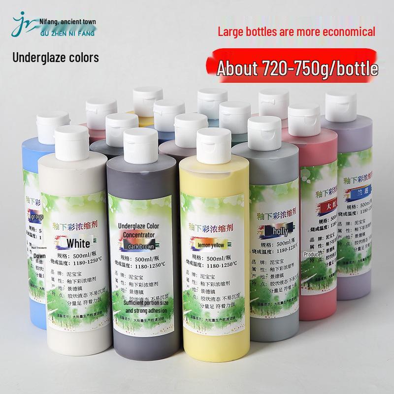 Ceramic Underglaze Concentrate 500ml – Medium Temp Pigment for Pottery Painting
