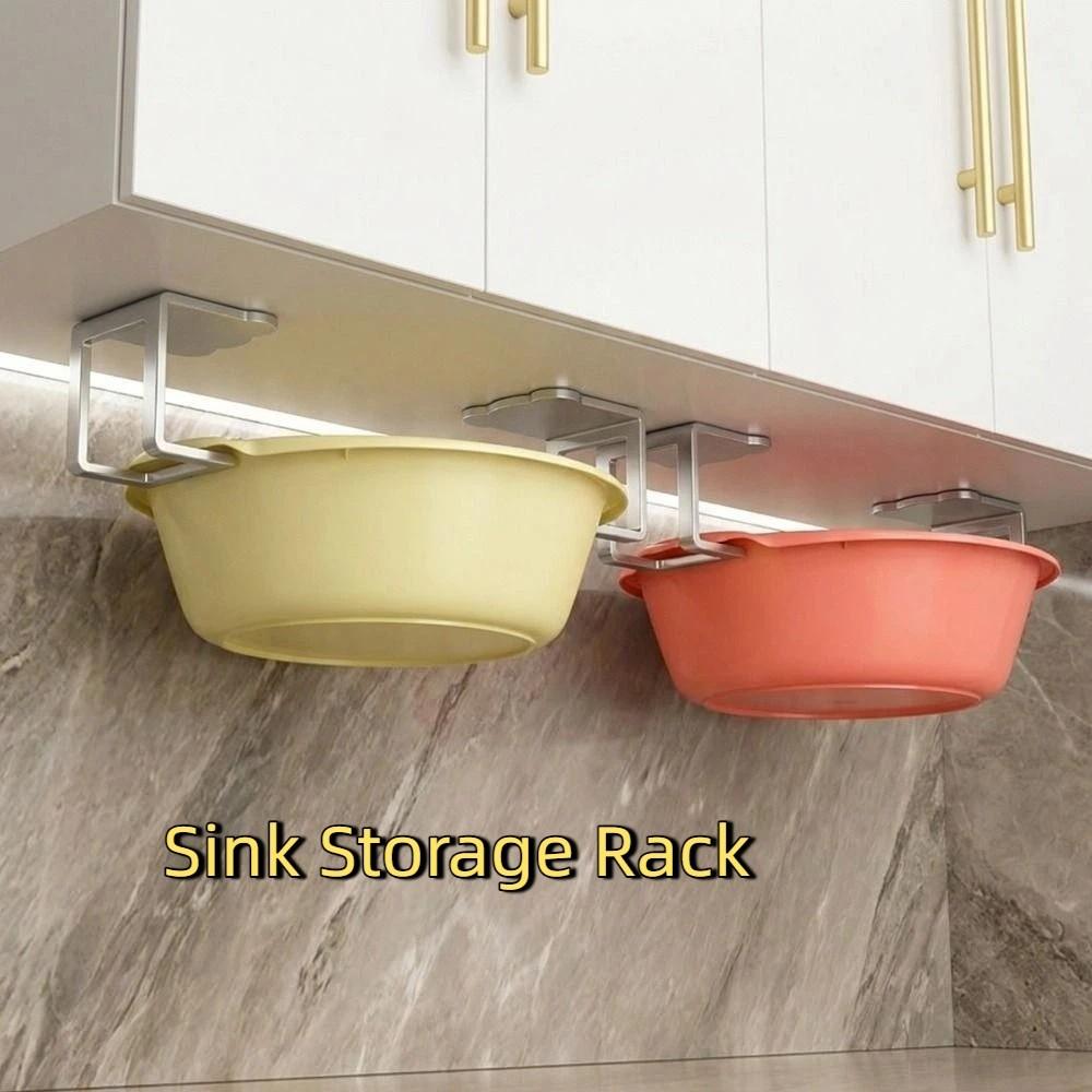 Self Adhesive Pot Lid Rack Stainless Steel Sink Sponge Organizer Durable Wall Hooks  for Kitchen