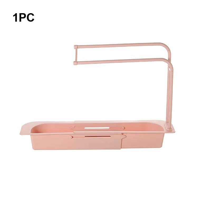 

Telescopic Sink Shelf Kitchen Drainer Rack Organizer Soap Sponge Holder Towel Rack Storage Organizer Basket Gadgets Accessories