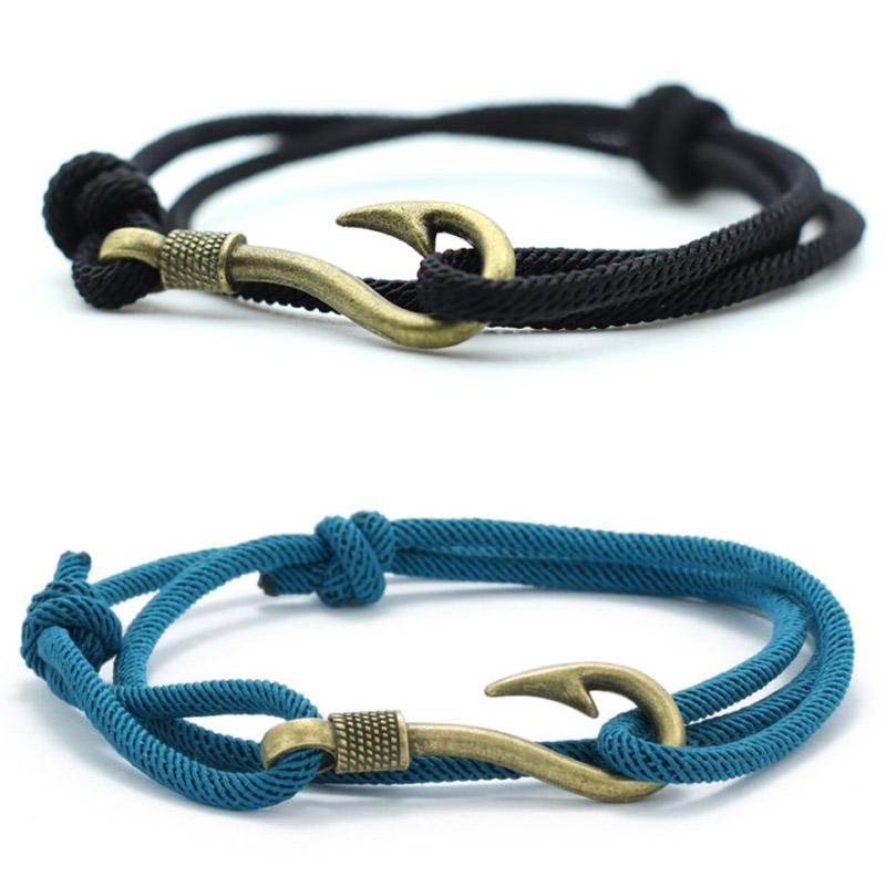 Noter 10 Kleuren Nieuwe Mannen Visgraat Armband Strand Navigatie Surfen Cool Rijden Dunne Koord Armband Man Rode Draad Armband Cadeau
