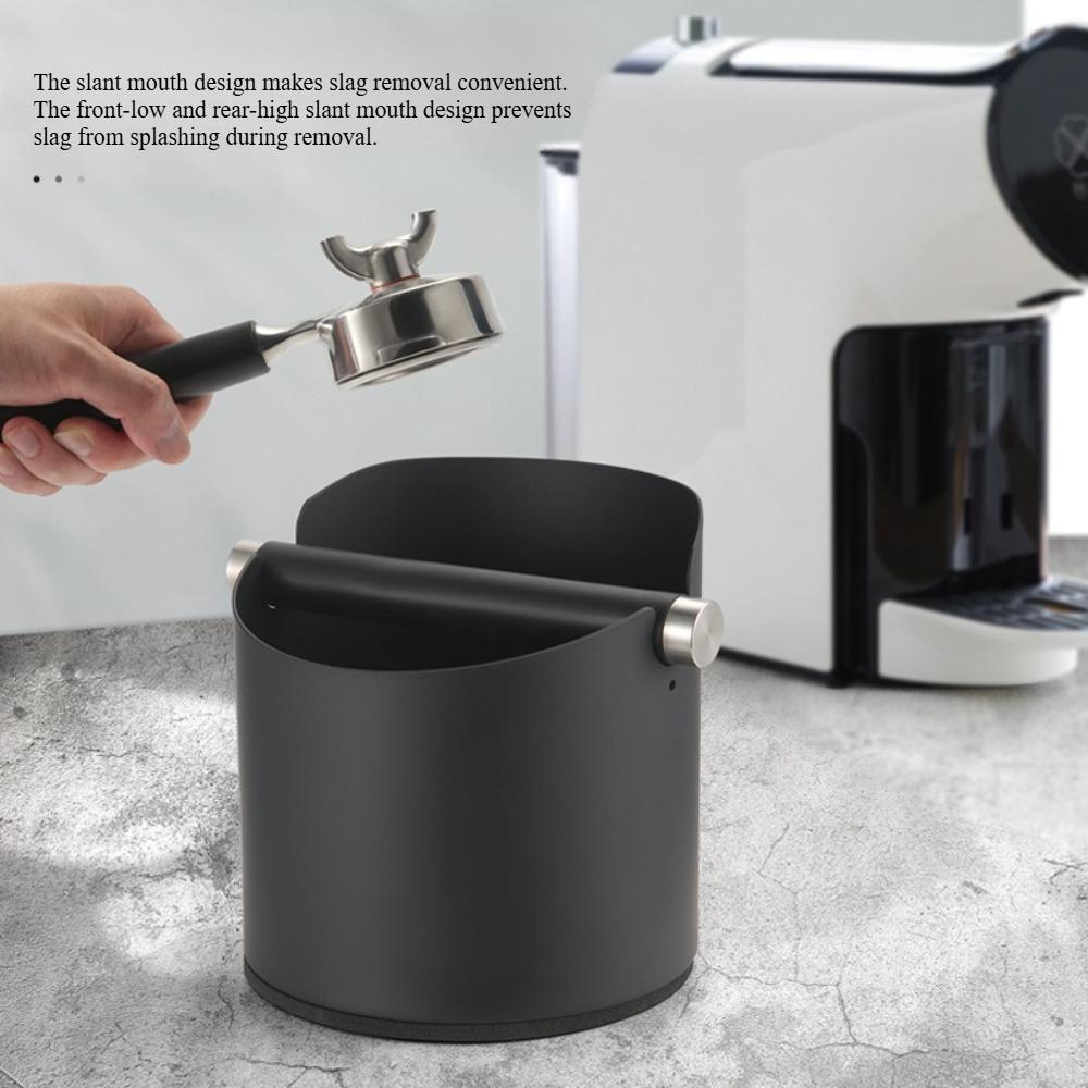 Stainless Steel Espresso Coffee Grounds Knock Box , Small Round for Home Barista, Compact Coffee Powder Waste Bucket KFS-065