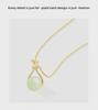 S925 Sterling Silver Jade Pendant Necklace - Elegant Women's Clavicle Chain