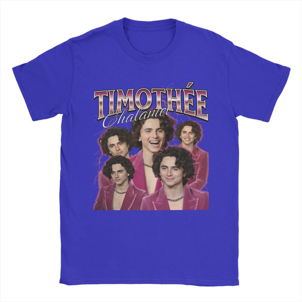 Timothee Chalamet American Actor Cotton TShirt For Mens Summer Classic TShirts ONeck Hippie Tees Oversized Pattern Clothes