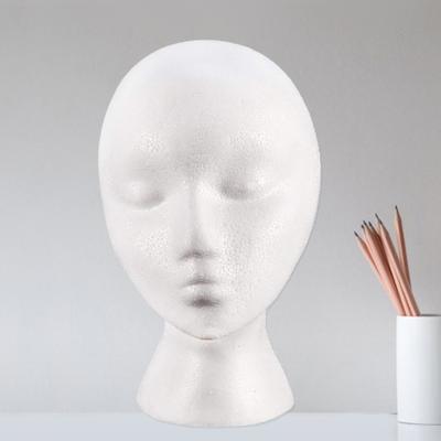 Foam Mannequin Head Reusable Head Model Mannequin Head Wig Holder Cap Display Stand for Salon Home