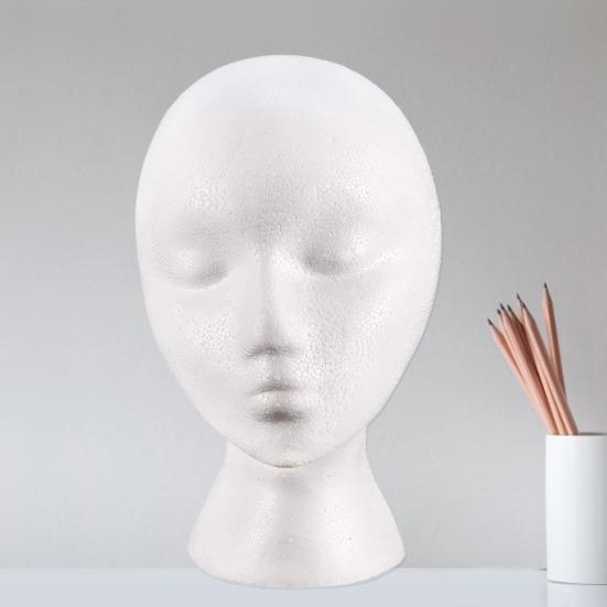 Foam Mannequin Head Reusable Head Model Mannequin Head Wig Holder Cap Display Stand