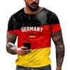 Short Sleeve Crew Neck T Shirt with Flag Inspired Print Lightweight Breathable Casual Top for Men and Women