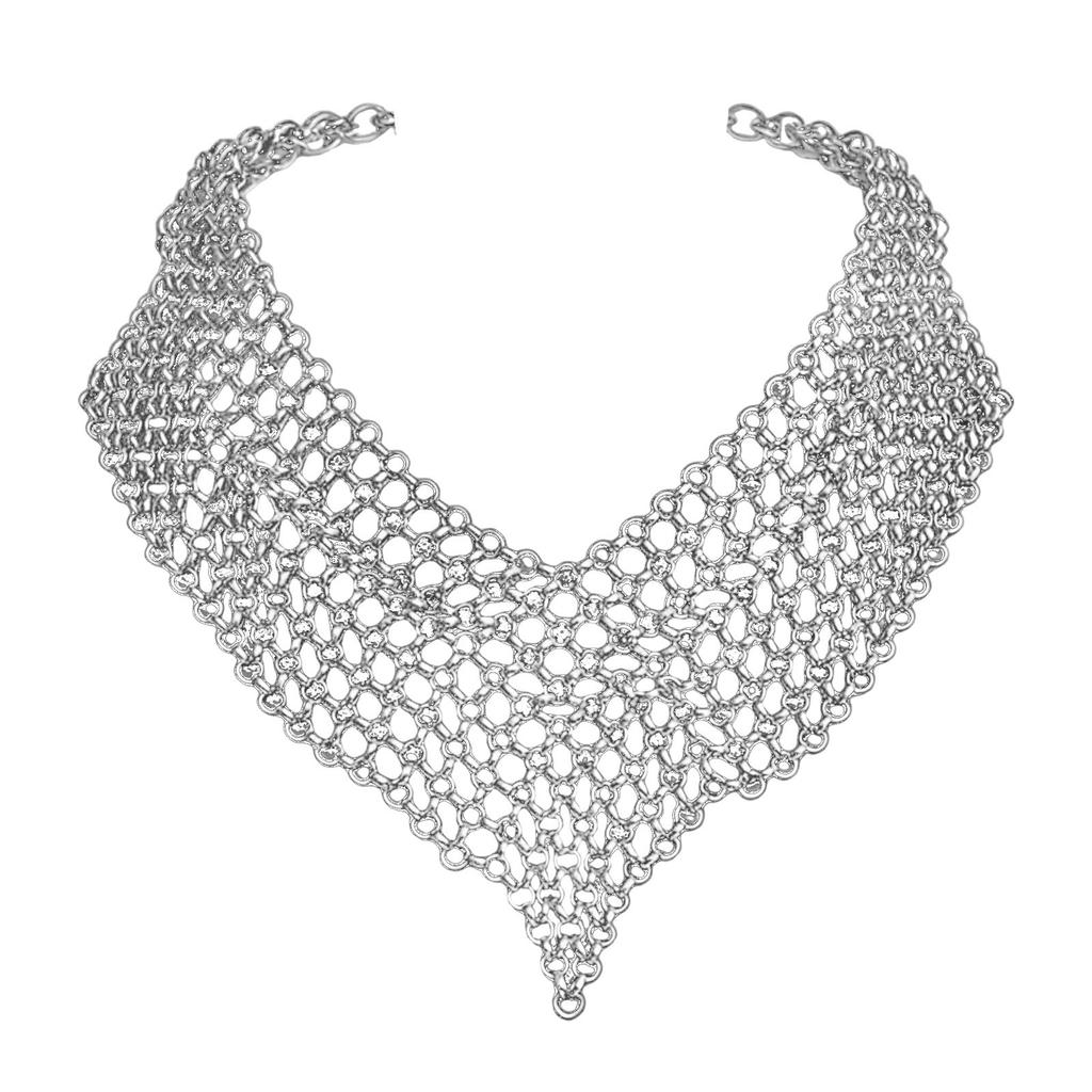 Geometric Tassels Metal Necklace With Handmade Details Clavicle Chain Accessory For Unique Fashion Statements