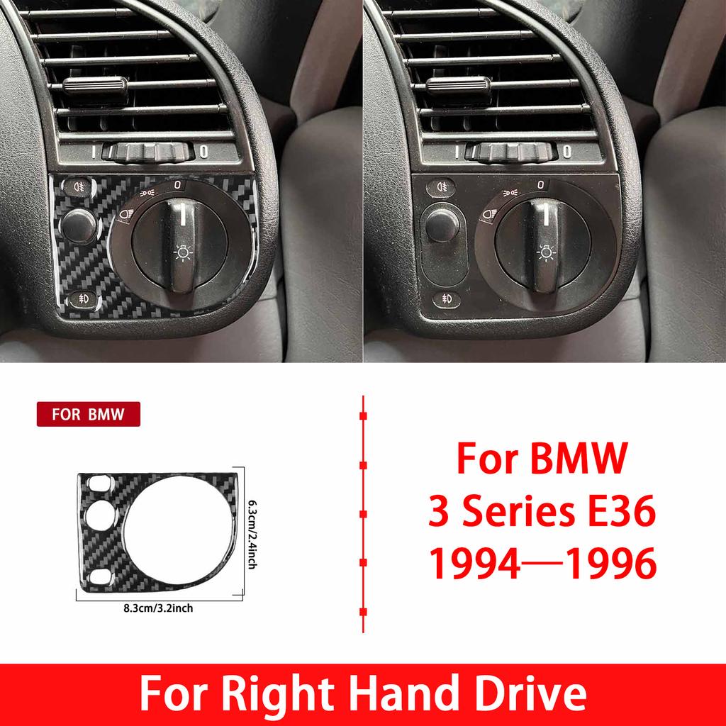 For BMW 3 Series E36 1994 1995 1996 Car Accessories Carbon Fiber Copilot Strip Air Vent Gear Shift Panel Interior Trim Sticker