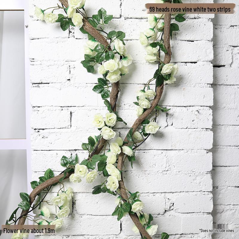 Decorazione Matrimoniale con Vite Rossa Appassita, Rattan, Viticci di Foglie d'Uva e Rami di Vecchia Vite Artificiale