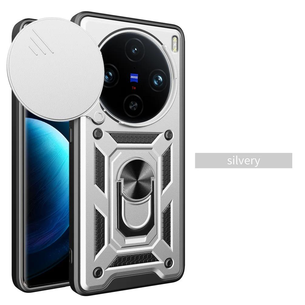 Panzerhülle für VIVO X100 Pro Hülle Linsenschutz mit Ring Magnetischer Halter Business Vollschutzhülle