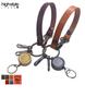 Reel Key Tochigi Leather Made in with Tochigi Reel and Double Antique Color Loop Type Keychain [highstyle] Keychain, Japan, Leather, Key, Hooks,