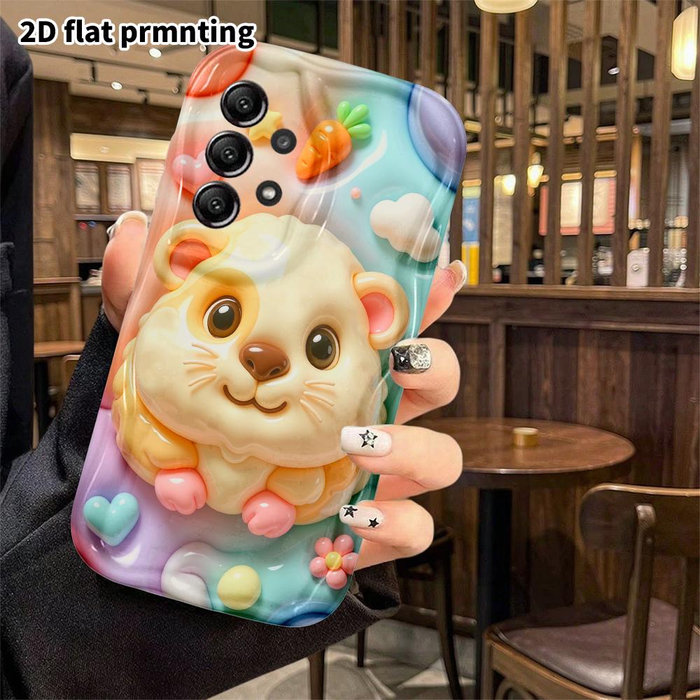 Phone case: 2D flat, suitable for Samsung Galaxy A34 A35 M05 M06 S20 S22 S21 FE Plus 5G protective case, cream-colored hamster, perfect Christmas and 