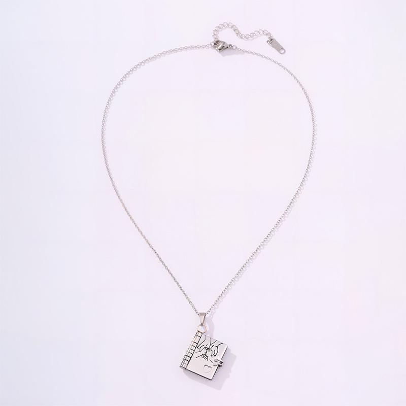 Platerowany 18-karatowym złotem Tytanowa Stal Naszyjnik z Kopertą Listu Miłosnego dla Córek - Odporny na Ścieranie Wisiorek