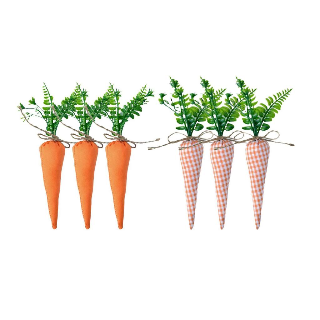 3 Pieces Easter Carrots Decorations Craft Toy Artificial Leaves DIY Easter Carrots Ornaments for Farmhouse Garden Bookshelf