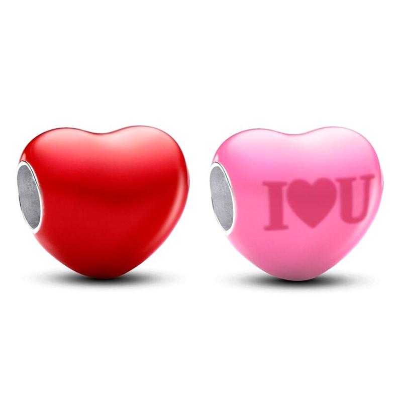 New In Color Heart Shape Charms Beads Fits Bracelet Bangle Necklace For Women Luxury Diy Jewelry Daily Party Festival Gifts