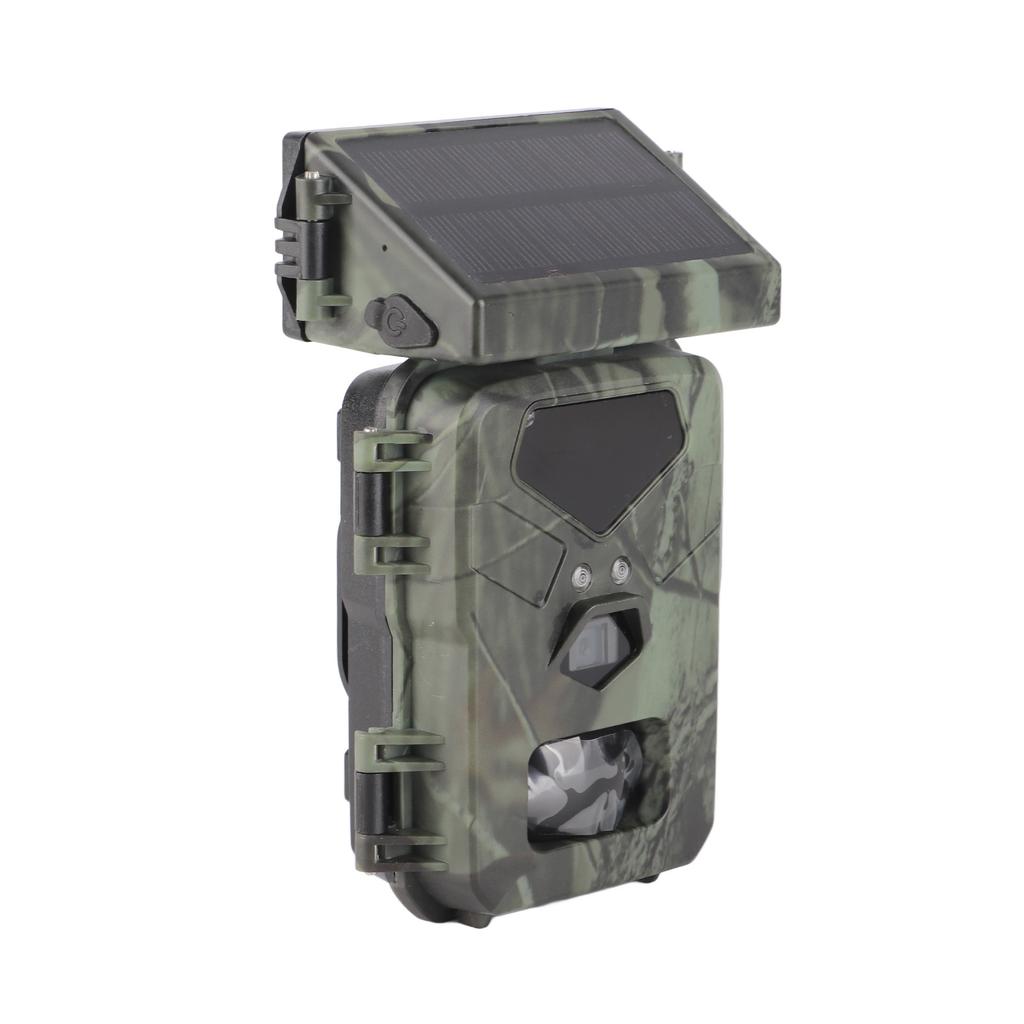 Solar Hunting Camera Solar Trail Camera Loop Recording IP65 Waterproof ABS 60 Degree Detection Angle Night Vision for Outdoor