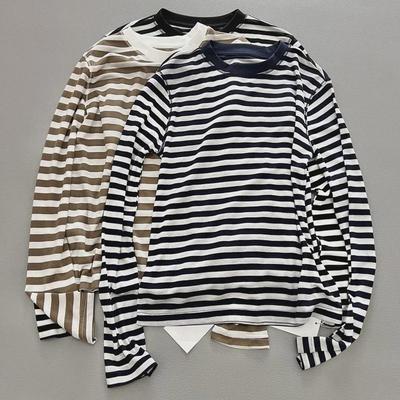 Αναπνέον T-shirt με ρίγες και προστασία από τον ήλιο από Tencel - Casual Στυλ με Στρογγυλή Λαιμόκοψη Άνοιξη/Καλοκαίρι 2025