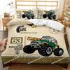 Truck Duvet Cover Set Automobile Blue Monster Pickup Truck Off Road Vehicle Bedding Set For Boys King Size Polyester Quilt Cover