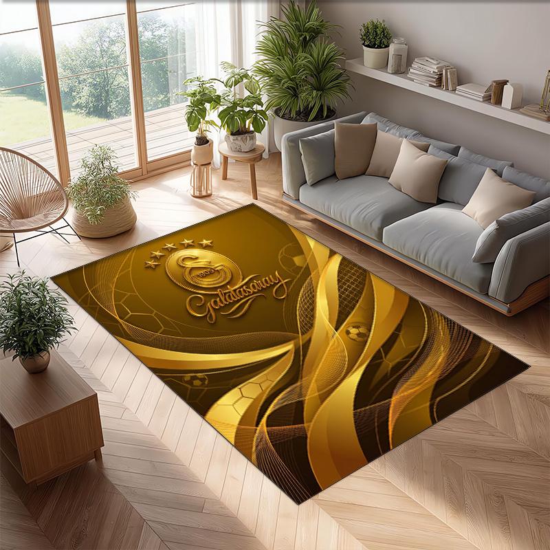 Tappeto Morbido Antiscivolo per Interni con Motivo Calcio Galatasaray FC Tappetino Decorativo Sportivo per Camera da Letto