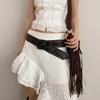 Women's Sexy Retro Rose Waist Chain Belt - Y2K Style Brown Leather Cincher