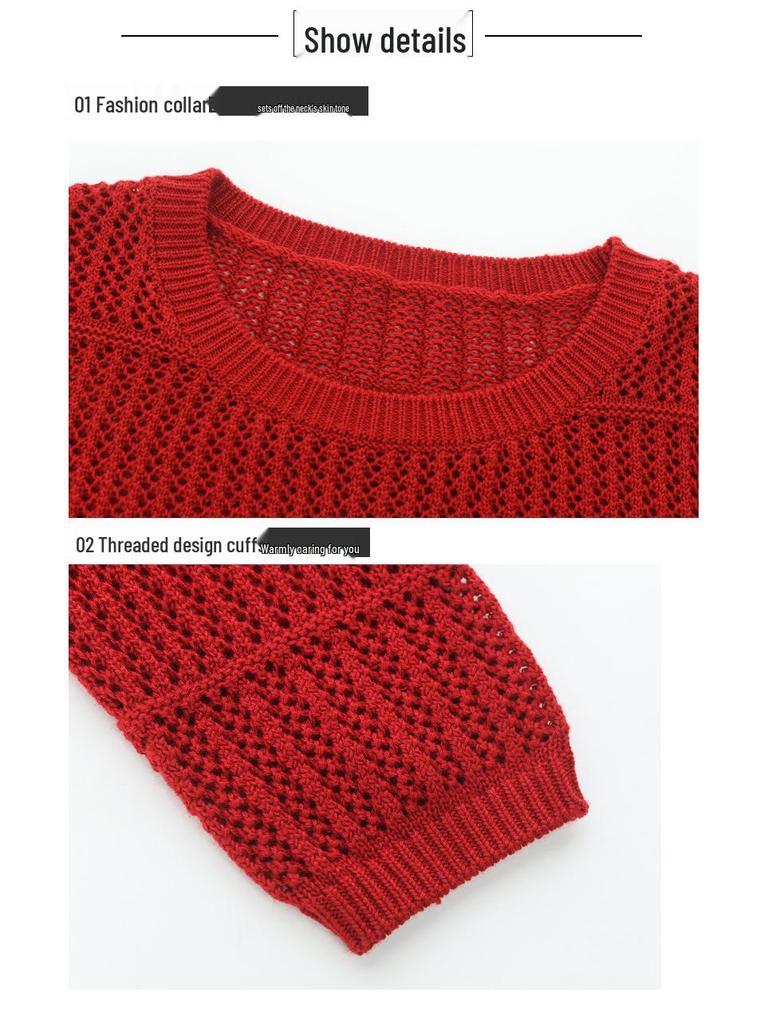 2025 Women's Hollow Knit Autumn Sweater: Slimming, Fashionable & Elegant