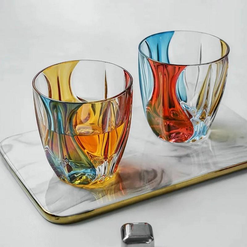 Crystal Stained Glass Wine Set Hand-painted Fashion Wine Glasses Painted Whiskey Glasses